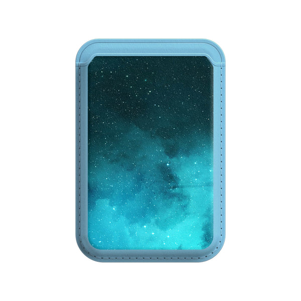 Fluoreszierendes Sternblau - iPhone Leder Wallet
