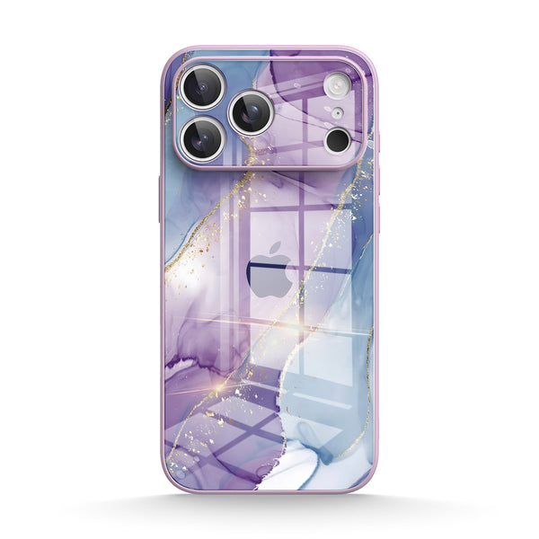 Purple Blue Gilt - iPhone Gehärtetes Glas Handyhülle