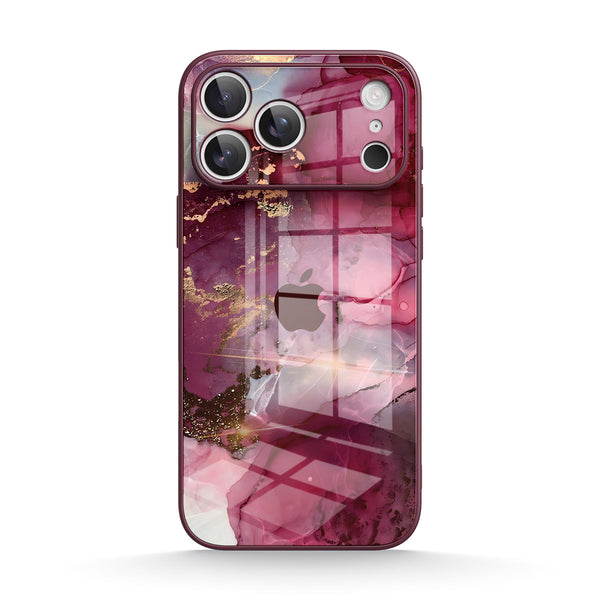 Rotes Garn Jade - iPhone Gehärtetes Glas Handyhülle