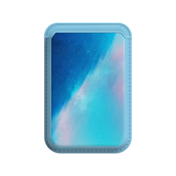 Blauer Lichtverlauf - iPhone Leder Wallet