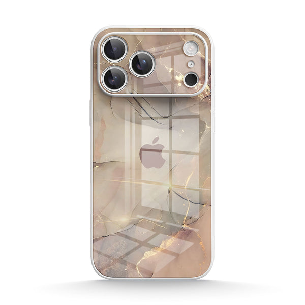 Elegantes Braun - iPhone Gehärtetes Glas Handyhülle