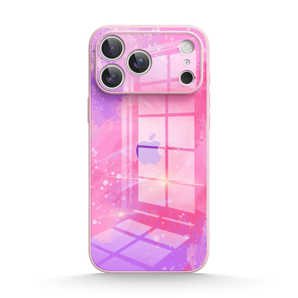 Rosa Koralle - iPhone Gehärtetes Glas Handyhülle