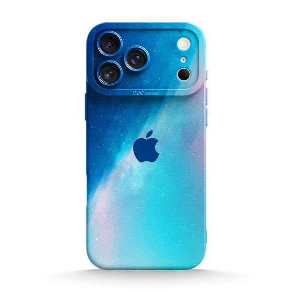 Blauer Lichtverlauf - iPhone Flüssiges Silikon Handyhülle