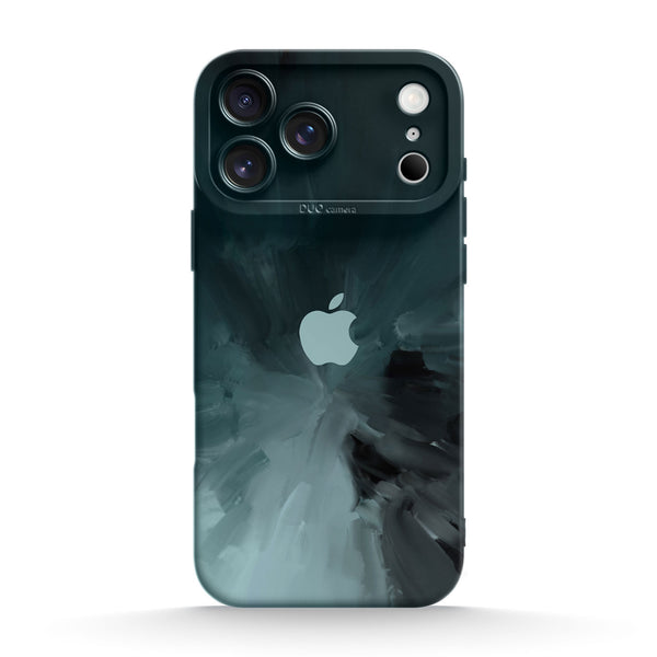 Schwarz Grau - iPhone Flüssiges Silikon Handyhülle