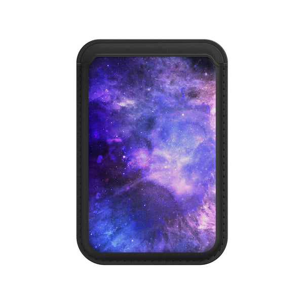 Blauvioletter Nebel - iPhone Leder Wallet