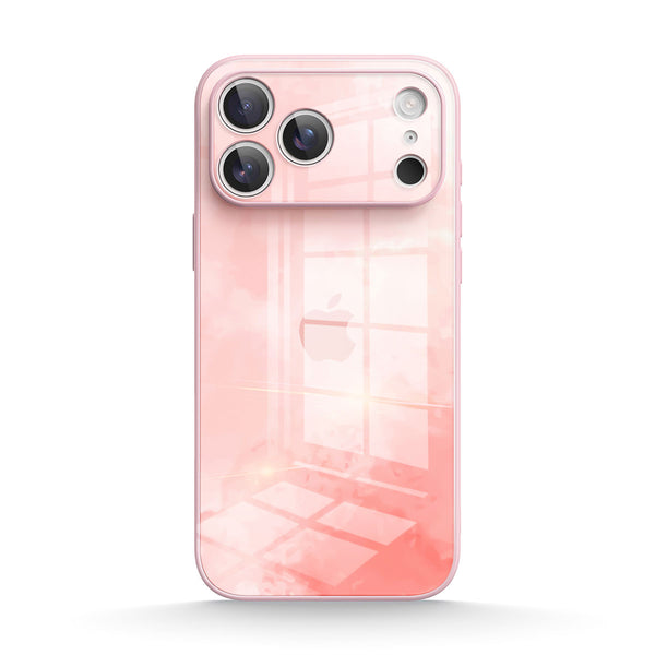 Elegantes Rosa - iPhone Gehärtetes Glas Handyhülle