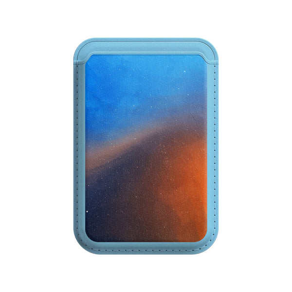 Polar-Blau Bis Orange - iPhone Leder Wallet