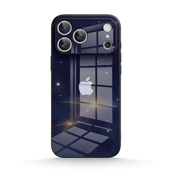 Stern Schwarz - iPhone Gehärtetes Glas Handyhülle
