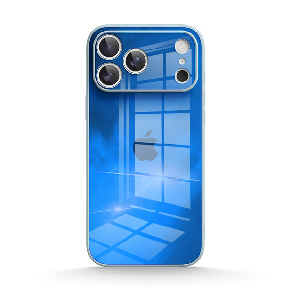 Blaues Objekt - iPhone Gehärtetes Glas Handyhülle