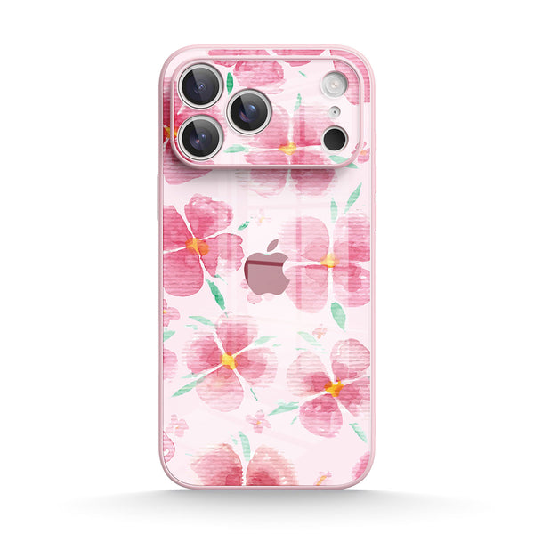Rosa Pfirsichblüte - iPhone Gehärtetes Glas Handyhülle