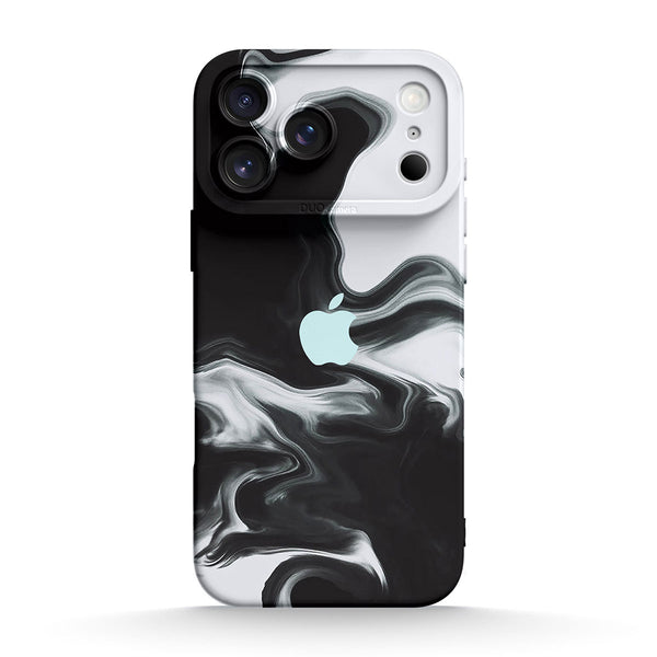 Schwarz Weiß - iPhone Flüssiges Silikon Handyhülle