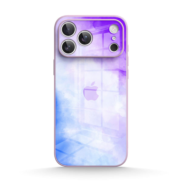Lila Blau - iPhone Gehärtetes Glas Handyhülle