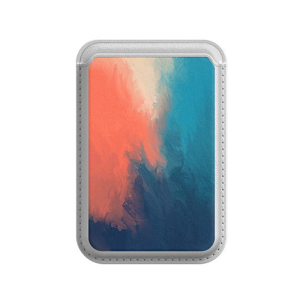 Blau Orange - iPhone Leder Wallet