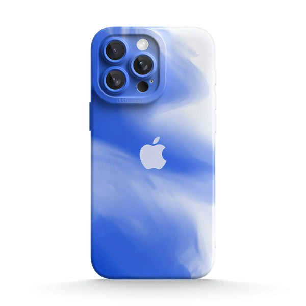 Blau Weiß - iPhone Flüssiges Silikon Handyhülle