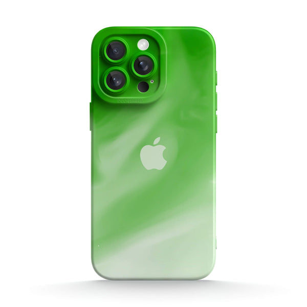 Grün Weiß - iPhone Flüssiges Silikon Handyhülle